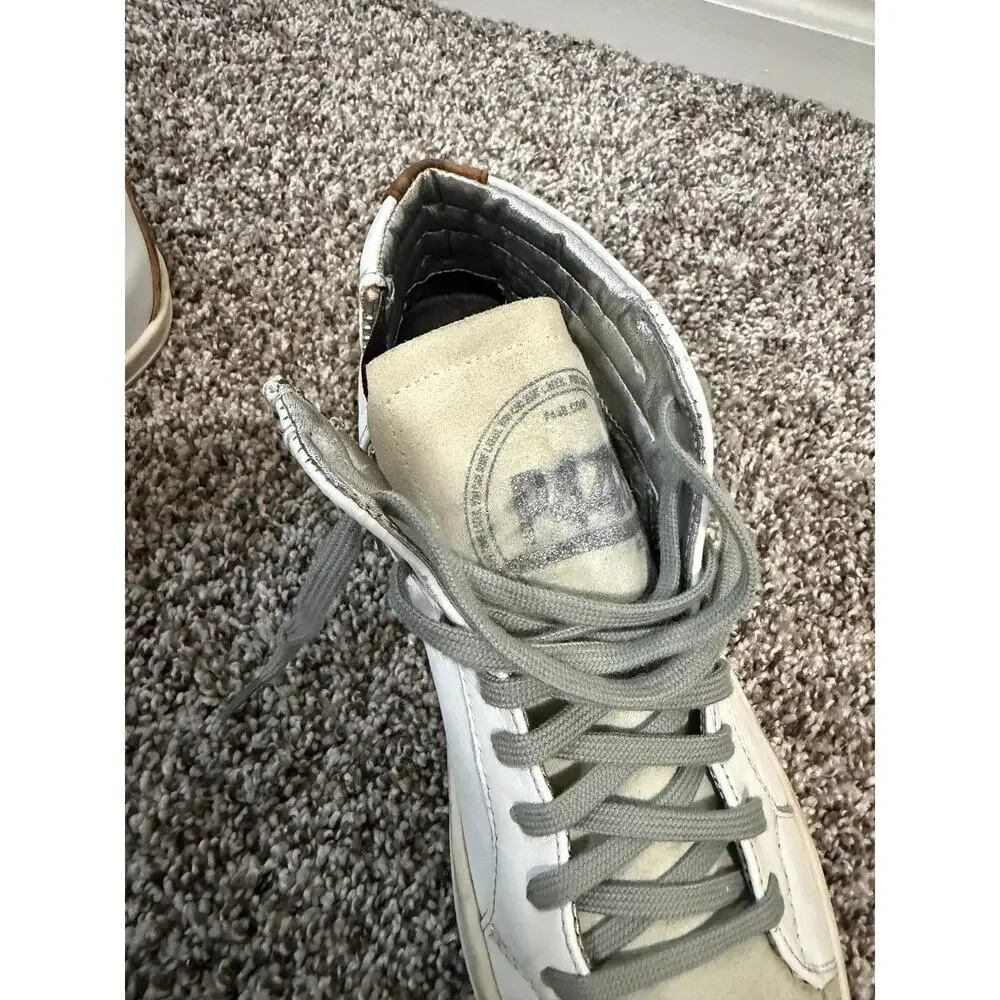P448 Skate High Top white cheetah shoe women's size 37/ 7
